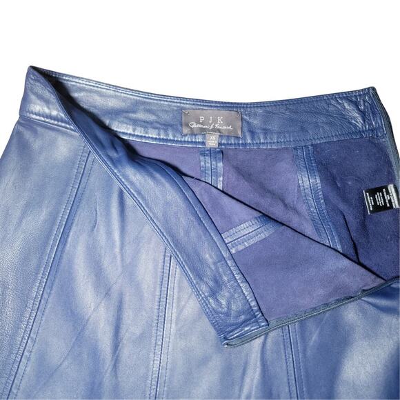 PJK - Patterson J. Kincaid Flirty A-Line Pleated Flair Lambskin Skirt Womens XS - Picture 2 of 12
